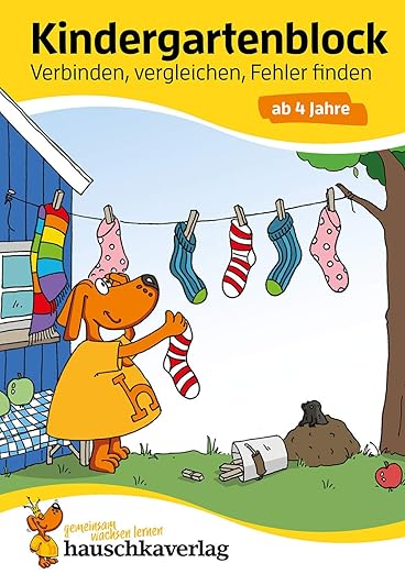 Linda Bayerl Kindergartenblock ab 4 Jahre - Verbinden, vergleichen, Fehler finden: Rätselblock 2023, Beschäftigung für Kinder Vorschule